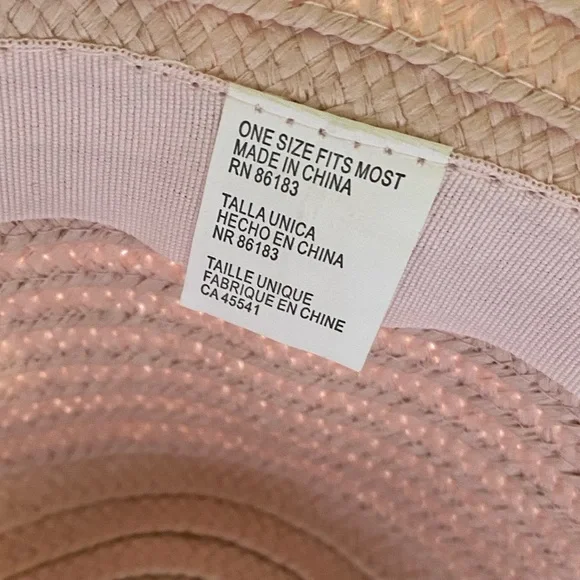 3/$10 Light pink straw hat - Picture 6 of 6